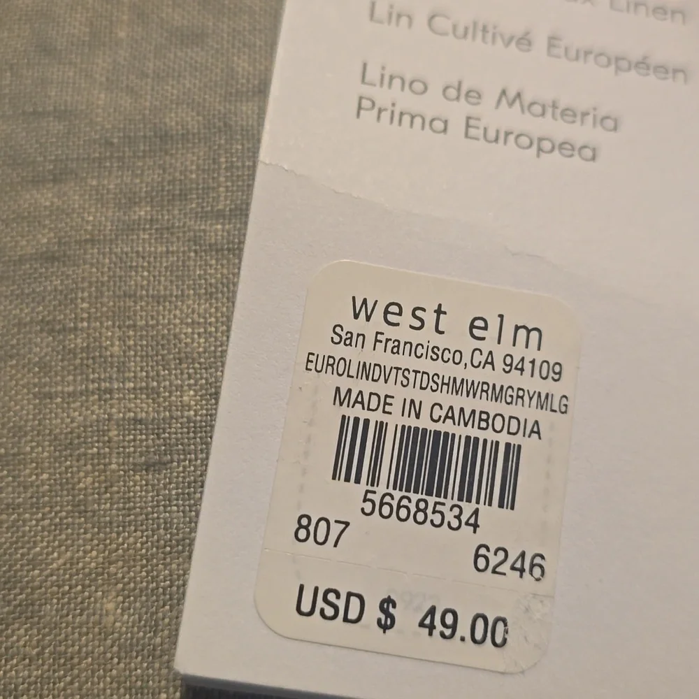European Flax Linen Standard Sham,Warm Gray Melange